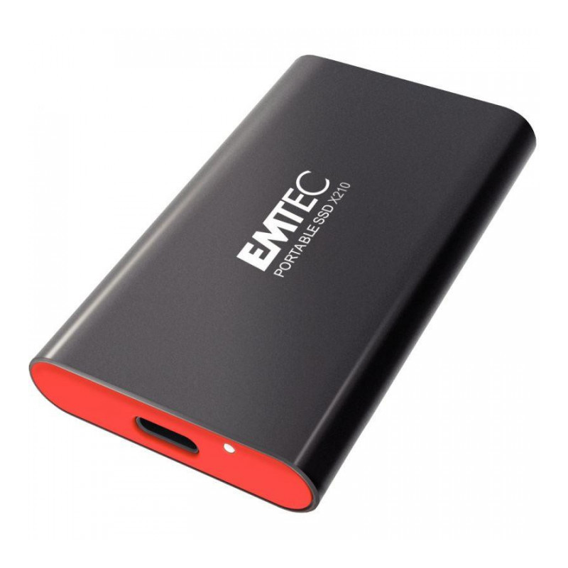 DUNITE DE STOCKAGE 512 GO USB 3.1 TRANSFERT 500MO/S DD PORT SSD X210 EMT + CABLE USB C 3.2 + COQUE EN SILICONE 70X40X11 MM 33G