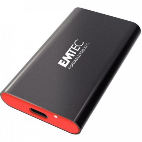 DUNITE DE STOCKAGE 512 GO USB 3.1 TRANSFERT 500MO/S DD PORT SSD X210 EMT + CABLE USB C 3.2 + COQUE EN SILICONE 70X40X11 MM 33G