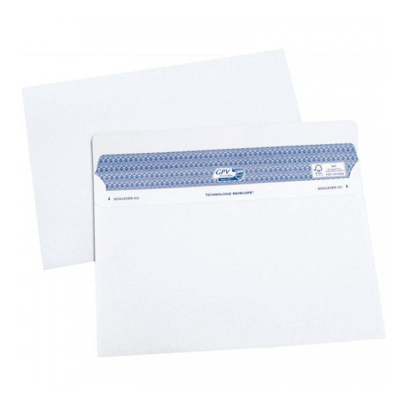 ENVELOPPE BLANCHE GPV  SECURE FT 162x229MM  90G PQT DE 100