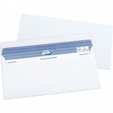 ENVELOPPE**BTE100* BLANCHE GPV  SECURE FT 112x229MM  90G FSC FAB FRANCE