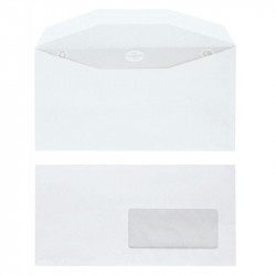 ENVELOPPES 115X225 80G FENÊTRE 45X100 MISE SOUS PLIS NF BTE 1000 COURONNE 1738