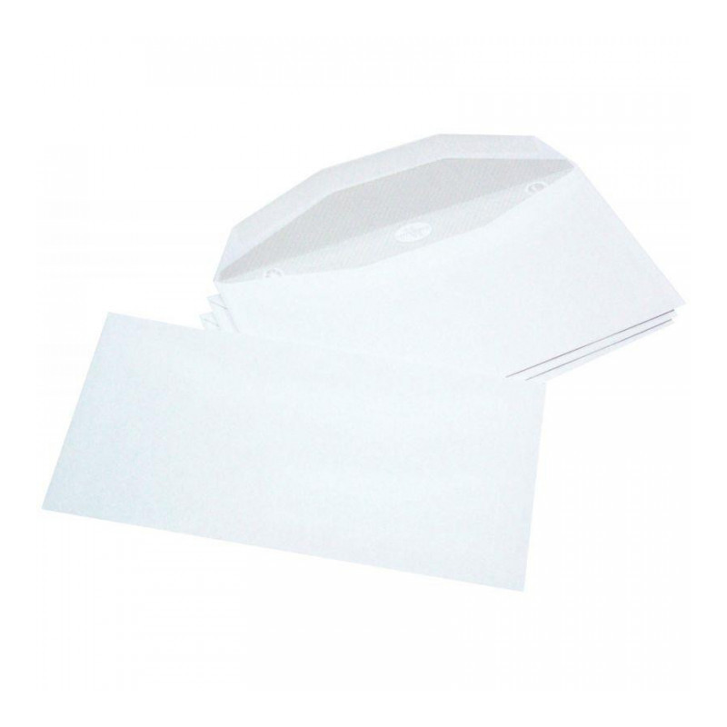 ENVELOPPES**BTE1000* BLANCHES 114X229 80G/M MISE SOUS PLI AUTOMATIQUE GOMMÉES