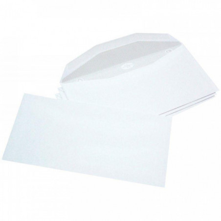 ENVELOPPES**BTE1000* BLANCHES 114X229 80G/M MISE SOUS PLI AUTOMATIQUE GOMMÉES