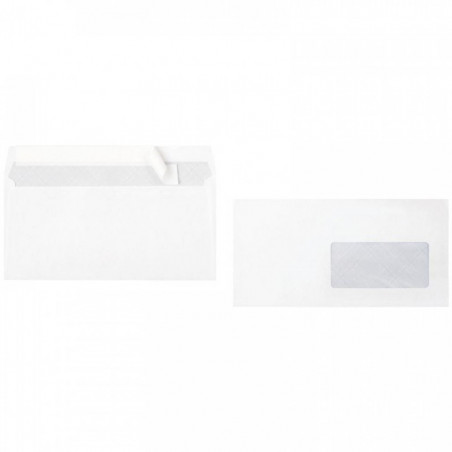 ENVELOPPES **BTE500*110X220 80G F45X100 BLANCHES BP PEFC FAB FRANCE