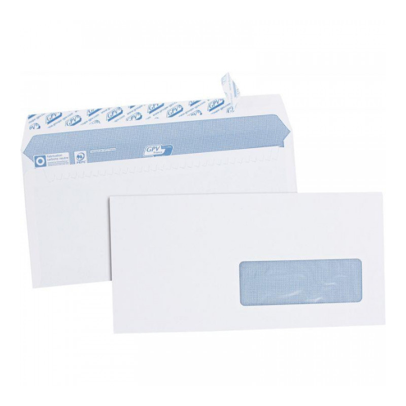 ENVELOPPES **BTE500*2713* 110X220 90G F.35X100 BLANCHES BP PEFC FAB FRANCE