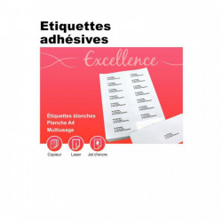 ÉTIQUETTE 38X21.2  ADRESSE **BTE 6500* COIN CARRÉ PLANCHE A4 LIKE