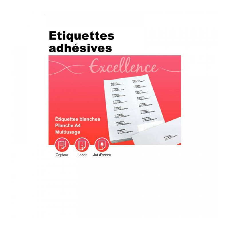 ÉTIQUETTE ADRESSE **BTE DE 1600 ETIQ** MULTI-USAGES 99.1X33.9MM COINS ARRONDIS