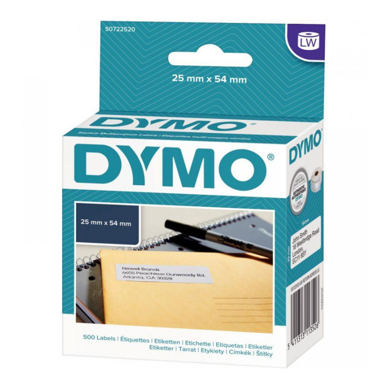 ETIQUETTE ADRESSE RETOUR 25x54 RL 500  S0722520 DYMO S0722520