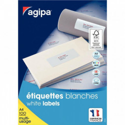 ETIQUETTES 105X70 *BTE800* MULTI-USAGE PEFC AGIPA 119003 FAB FRANCE FSC