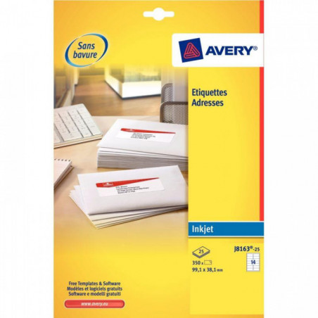 ETIQUETTES 289.1X199.6 *BTE25* AVERY JET ENCRE J8167-25