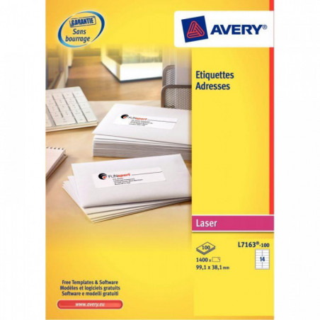 ÉTIQUETTES 635X381  *BTE DE 2100**  E LASER   AVERY L7160-100 FSC