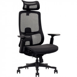 FAUTEUIL CARSON/PROSEAT V2 SYNCHRONE BLOC.4 POSITIONS- DOS ET ASSISE RESILLE NOIR-TRANSLATION ASSISE - DOS REGLABLE HAUTEUR- TET