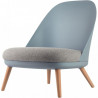 FAUTEUIL COCOON BLEU/GRIS ESPACE PAUSE & DÉTENTE struct.pann.contreplaqué et polypropylène tissu polyester piét.hêtre massif ver