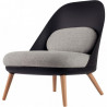 FAUTEUIL COCOON NOIR/GRIS ESPACE PAUSE & DÉTENTE struct.pann.contreplaqué et polypropylène tissu polyester piét.hêtre massif ver