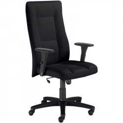 FAUTEUIL INVITUS  BASCU.,CENTRE REGLABLE 1 POSIT. SIMILI CUIR NOIR NORME NF  ACCOUDOIRS REGL.1D GAR 5 ANS 110KG