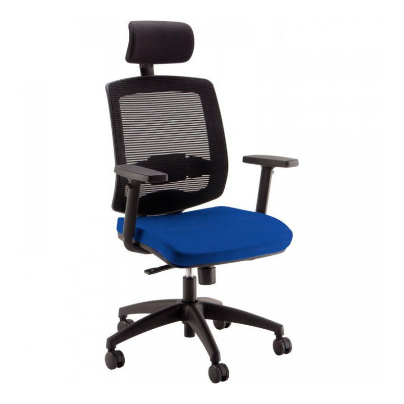 FAUTEUIL MALIC TRANSLATION + TÉTIÈRE BLEU 110KG SYNCHRONE SOUT LOMBAIRE