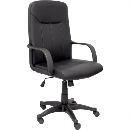 FAUTEUIL VILLA  BASCUL.CENTRE REGLABLE SIMILI CUIR NOIR ACCOUDOIRS FIXES NORME NF GAR 3 ANS 120KG