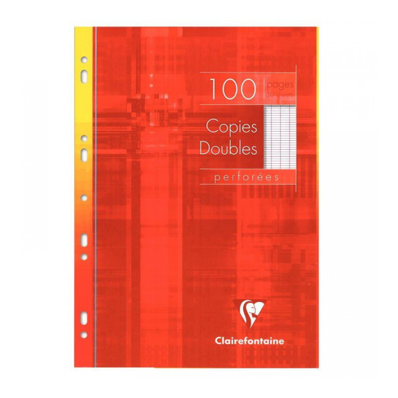 FEUILLE COPIE DOUBLE A4 SEYES 90G BLANC *PQT100* (400PAGES) 21X29,7 PERFORÉES  FAB France PEFC   CLAIREFONTAINE