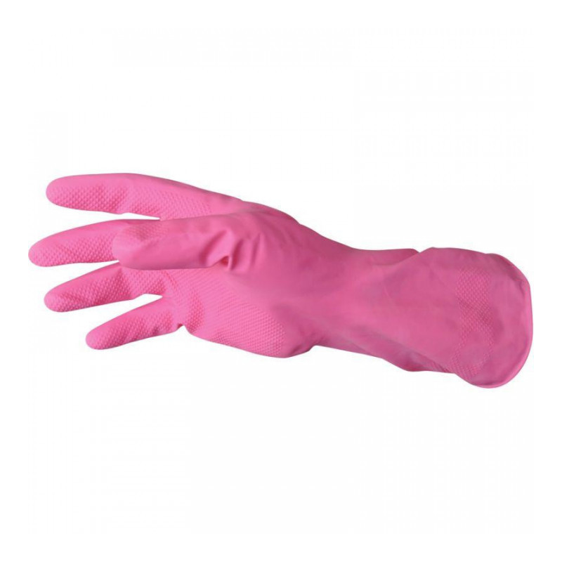 GANTS DE MENAGE TAILLE 8 EN LATEX NATUREL LG022 LA PAIRE CONTACT ALIM.