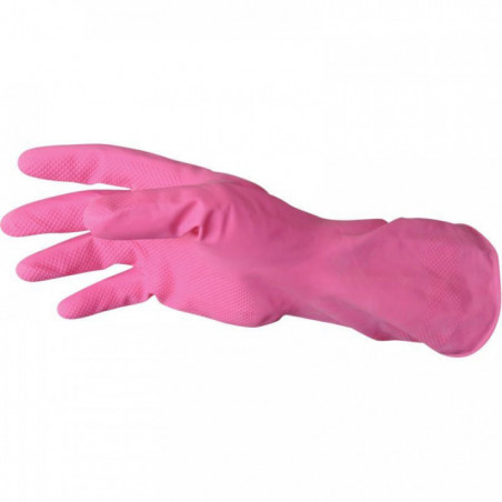 GANTS DE MENAGE TAILLE 8 EN LATEX NATUREL LG022 LA PAIRE CONTACT ALIM.