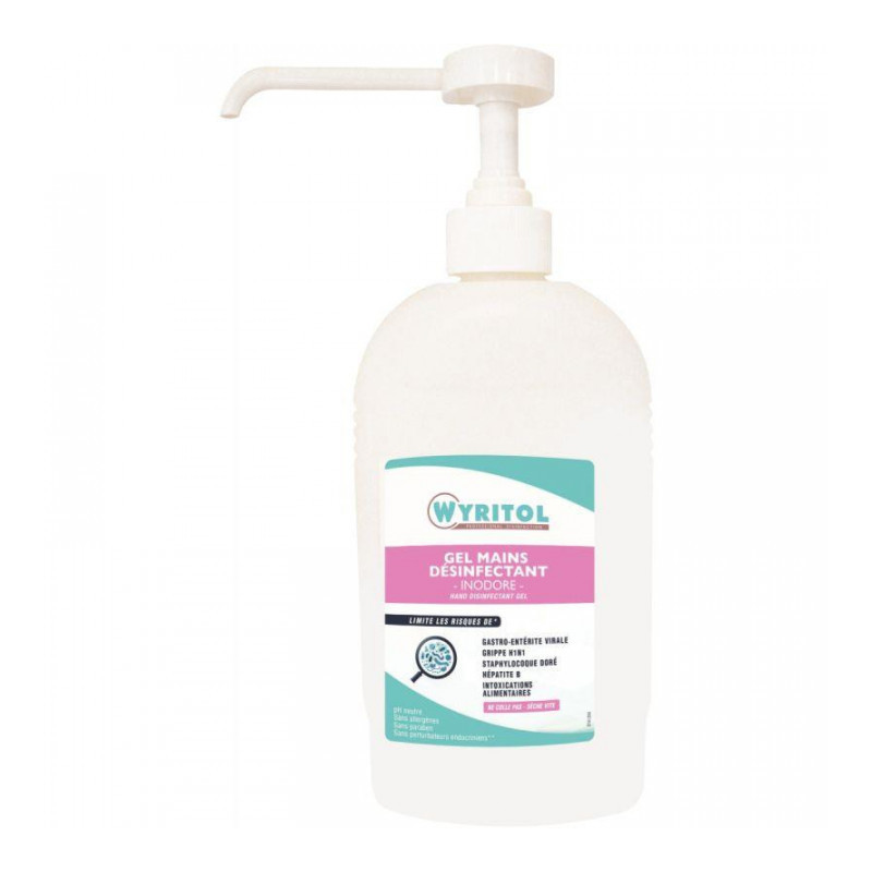 GEL POMPE BRAS ET MAINS  HYDROALCOOLIQUE WYRITOL 500ML