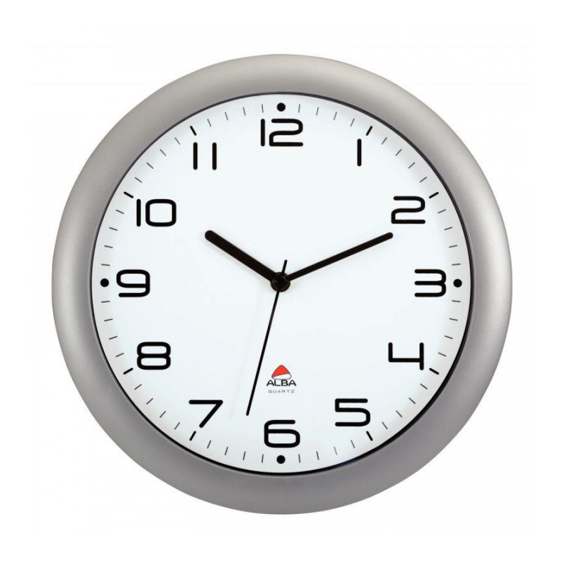 HORLOGE GRIS METAL SILENCIEUSE DIAMÈTRE 30CM