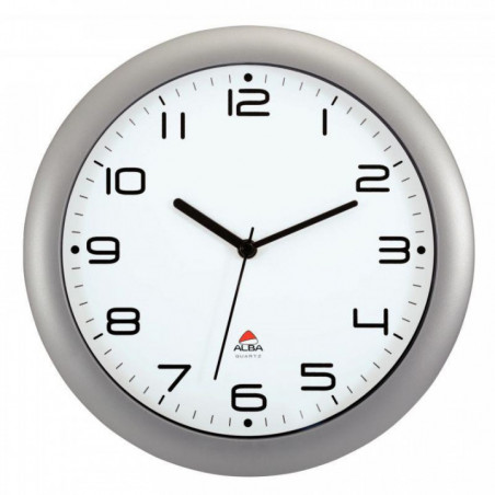 HORLOGE GRIS METAL SILENCIEUSE DIAMÈTRE 30CM