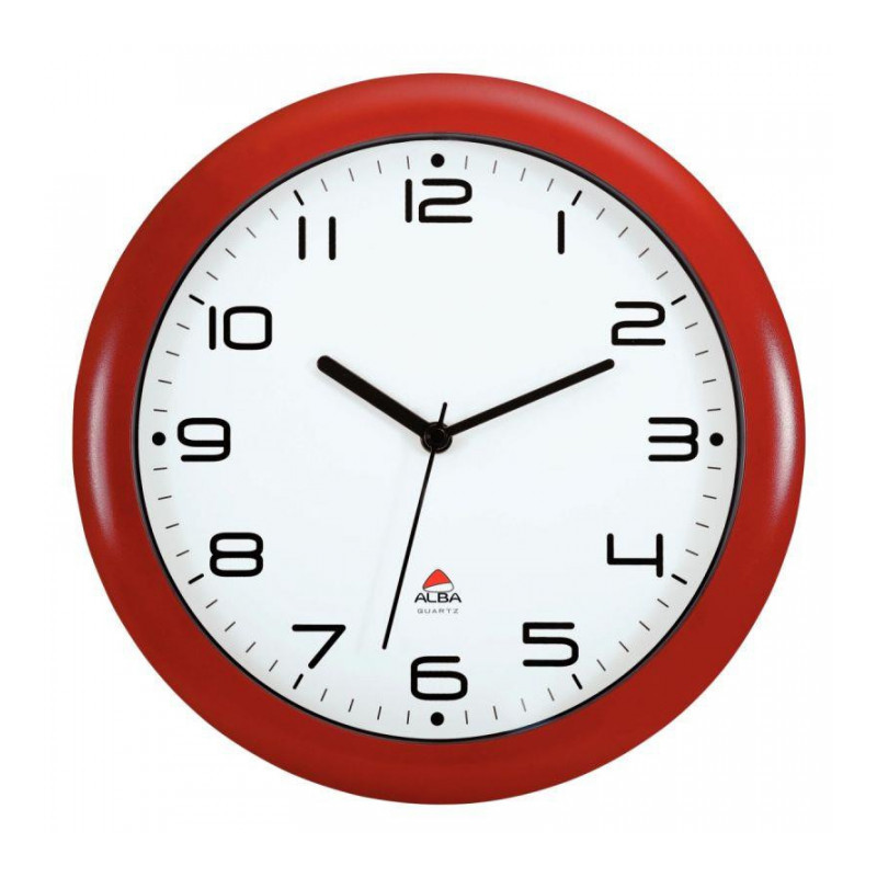 HORLOGE ROUGE SILENCIEUSE DIAMÈTRE 30CM