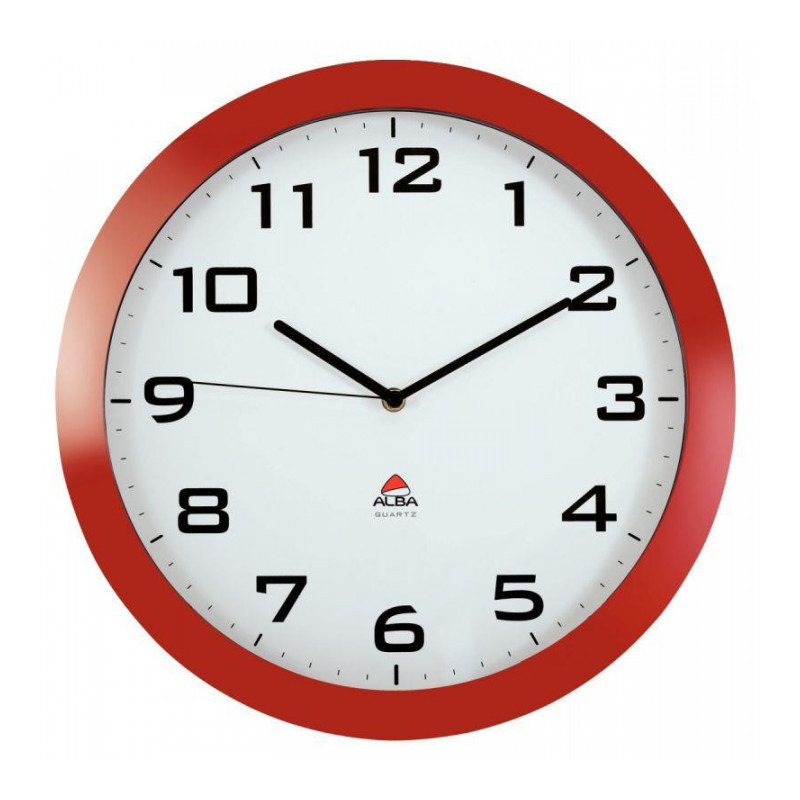 HORLOGE ROUGE SILENCIEUSE DIAMÈTRE 38CM