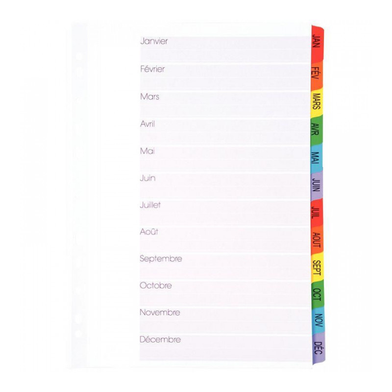 INTERCALAIRES 12 TOUCHES DE JANVIER À DÉCEMBRE FORMAT A4+