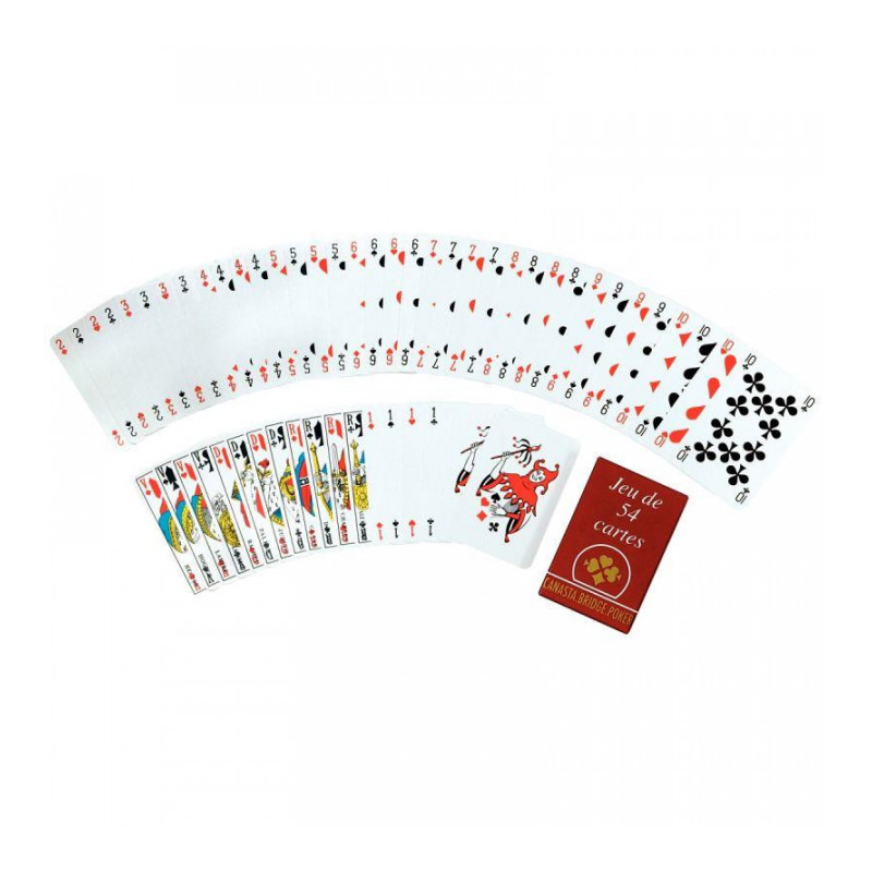 JEU DE 54 CARTES SOUS ÉTUI CARTON