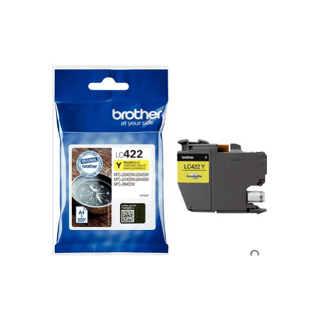 LC422Y JAUNE BOUSSOLE BROTHER 7,1ML 550PAGES  CART.J.ENC