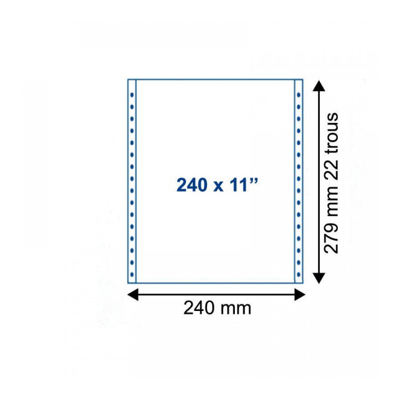 LISTING CARTON DE 2000 11"x240 1+0 70G FOND BLANC BCDMP 241071