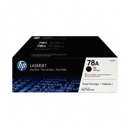 LOT DE 2 CARTOUCHES LASER À LA MARQUE HP CE278AD NOIR