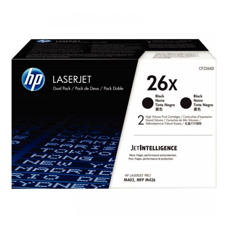 LOT DE 2 CARTOUCHES LASER À LA MARQUE HP CF226XD NOIR HAUTE CAPACITÉ