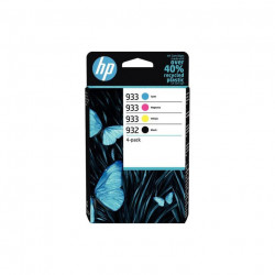 LOT DE 4 CARTOUCHES JET D'ENCRE À LA MARQUE HP 6ZC71AE NOIR CYAN MAGENTA ET JAU