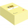 LOT DE 6 BLOCS DE 100 FEUILLES POST IT NOTES REPOSITIONNABLES 102X152 MM JAUNE LIGNÉ