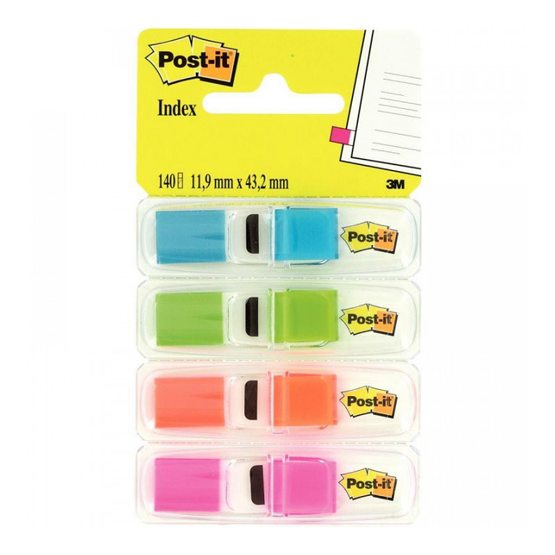 MARQUE PAGE ETROIT POST-IT COUL. VIVES DISTRIBUTEUR LOT 4 24927