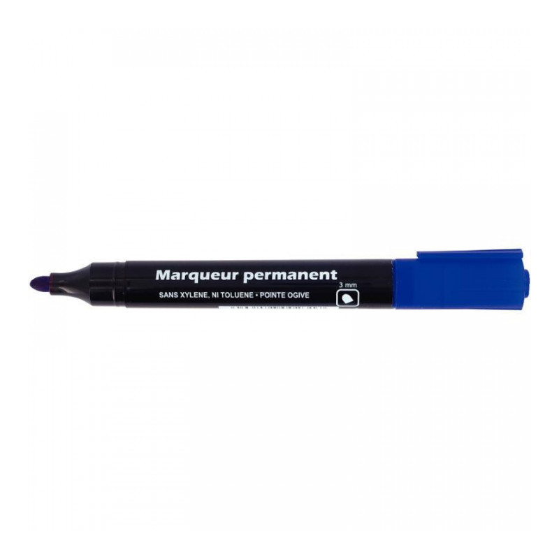 MARQUEUR BLEU  PERMANENT POINTE OGIVE 3MM