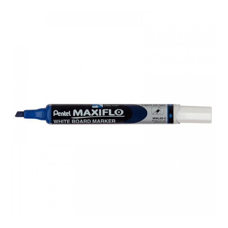 MARQUEUR BLEU TABLEAU BLANC MAXIFLO POINTE FINE BISEAUTÉE