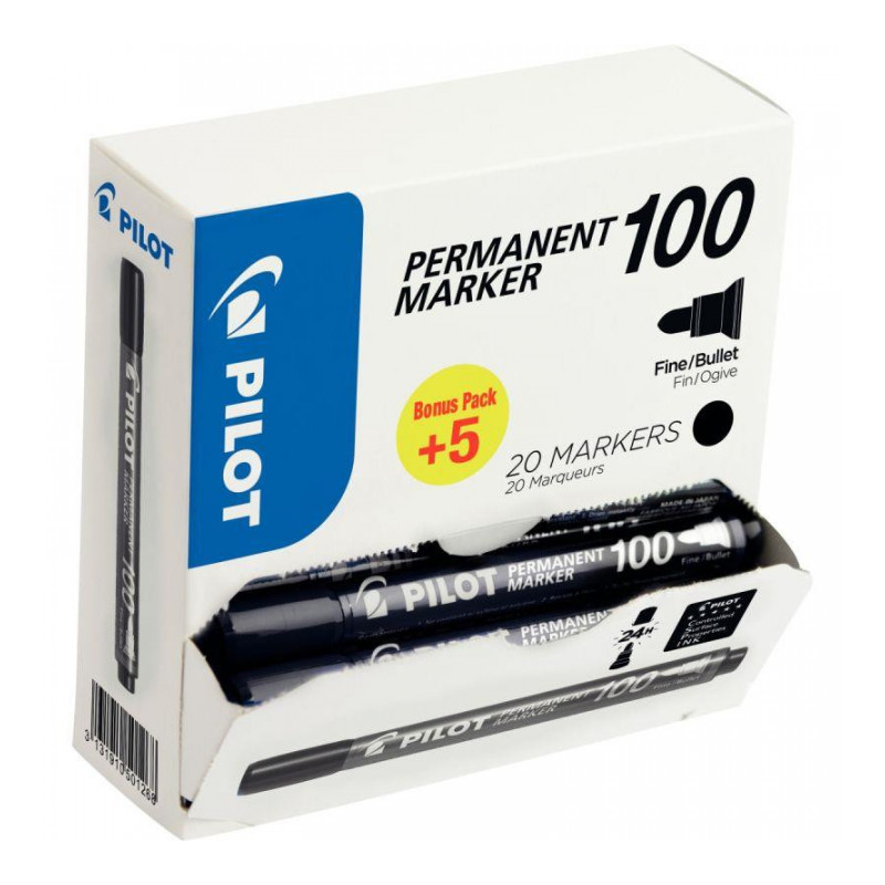 MARQUEUR PERMANENT 100 NOIR VALUE PACK 15+5 GRATUITS PTE OGIVE 3131910501268