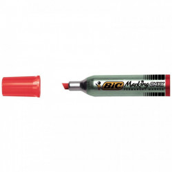 MARQUEUR ROUGE PERMANENT BIC ONYX MARKING 1481 POINTE BISEAUTÉE 2.7 A 6.2 MM  BASE SOLVANT INDÉLÉBILE