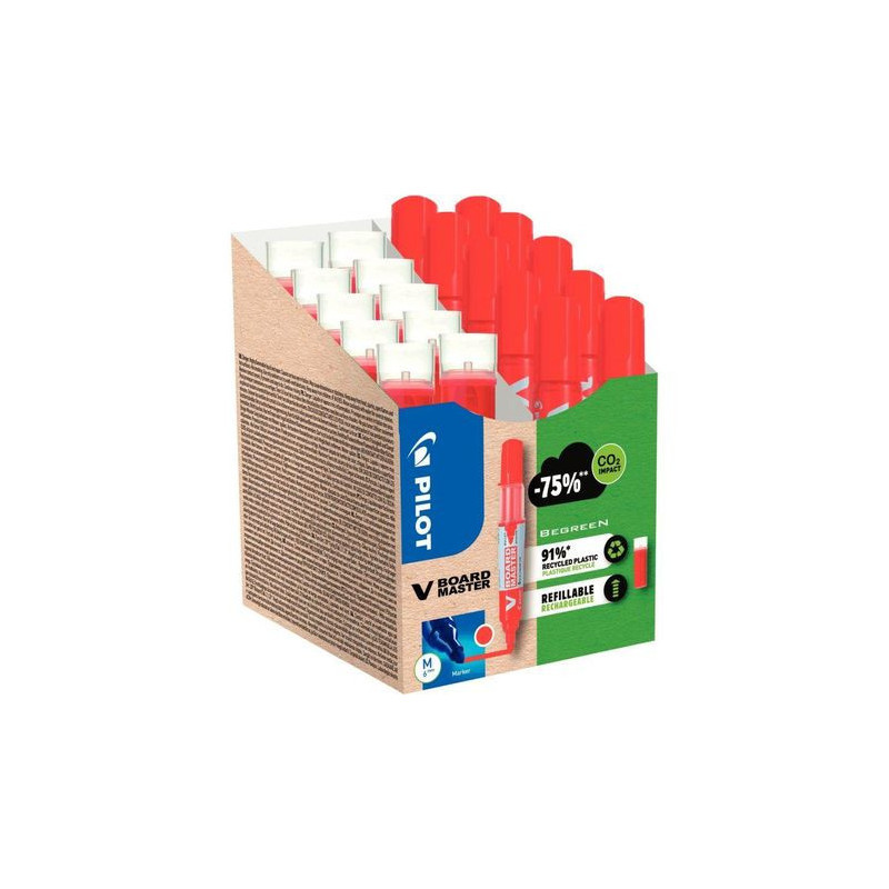 MARQUEURS ROUGES *PACK DE 10* V-BOARD MASTER + 10 RECHARGES DONT 5 OFFERTES