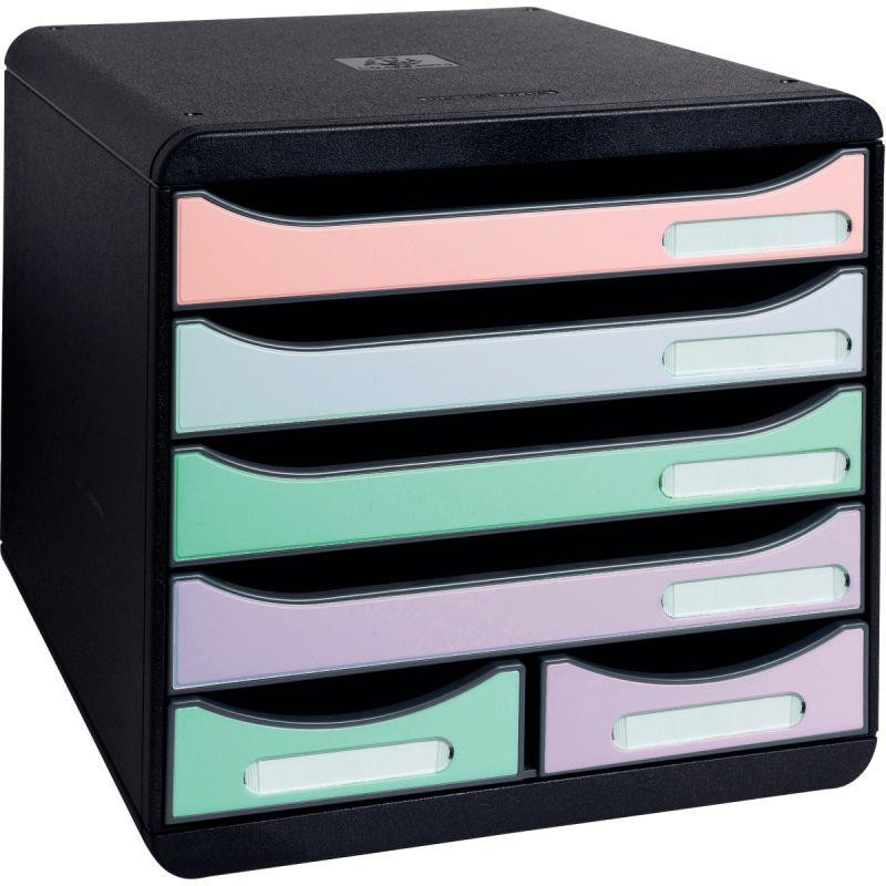 MODULE 6 TIROIRS  BIG-BOX MAXI NOIR PASTEL L27,8 H27,1 P34,7 CM