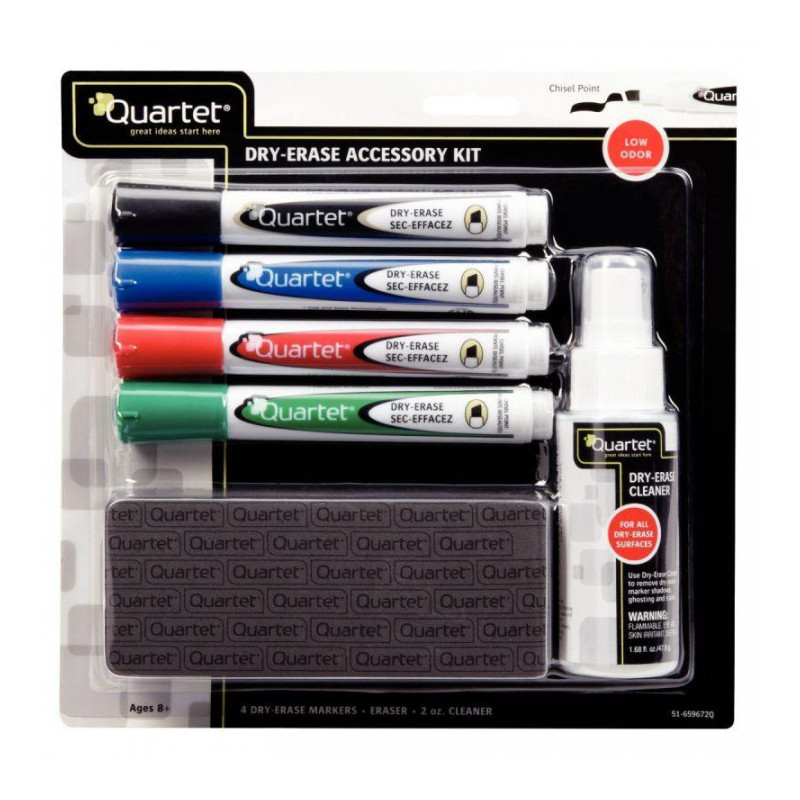 NETTOYAGE P/ TABLEAU BLANC  KIT 1 EFFACEUR/4 MARQUEURS/1 BROSSE NOBO 1903798