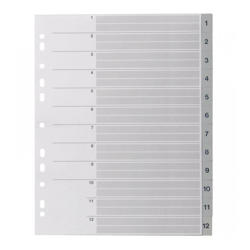 NTERCALAIRES NUMÉRIQUES PP 12T GRIS FORMAT A4+