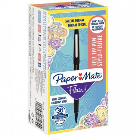 PACK DE 36 STYLOS FLAIR NOIR DONT 6 OFFERTS