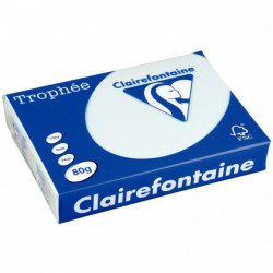 PAPIER A4 80G ** RAMETTE 500F.** TROPHEE COULEUR BLEU CLAIREFONTAINE FSC 1971C