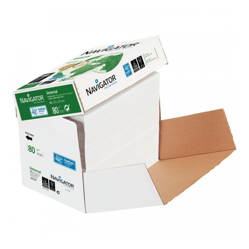 PAPIER BLANC A4 80G *BOX 2500F*NAVIGATOR CIE 169 ECOLABEL FSC DONT ECOFOLIO 0.65CTS