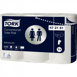 PAPIER HYGIÉNIQUE PQT6 2 PLIS 200F ROULEAUX 100 % RECYCLE FSC ECOLABEL  TORK ADVANCED  TOILETTE